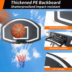 Basketball Hoop, Wall-Mounted 28.5" x 18" Shatterproof, Steel Frame