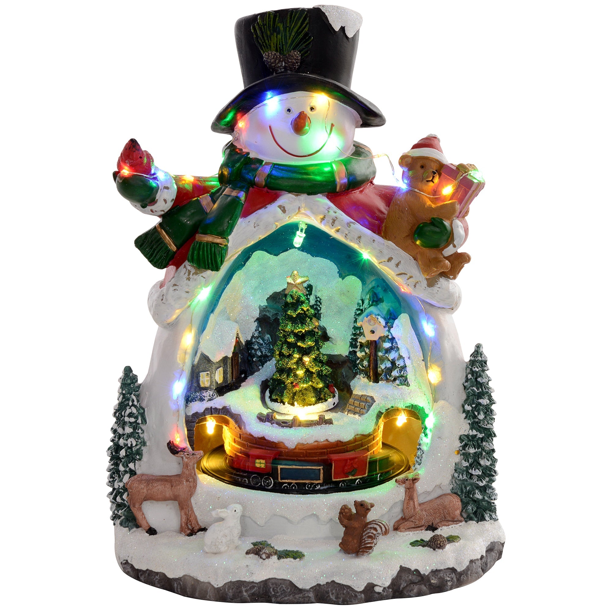 Christmas Village, LED Lighting, Music, Moving Train, Multi-Coloured