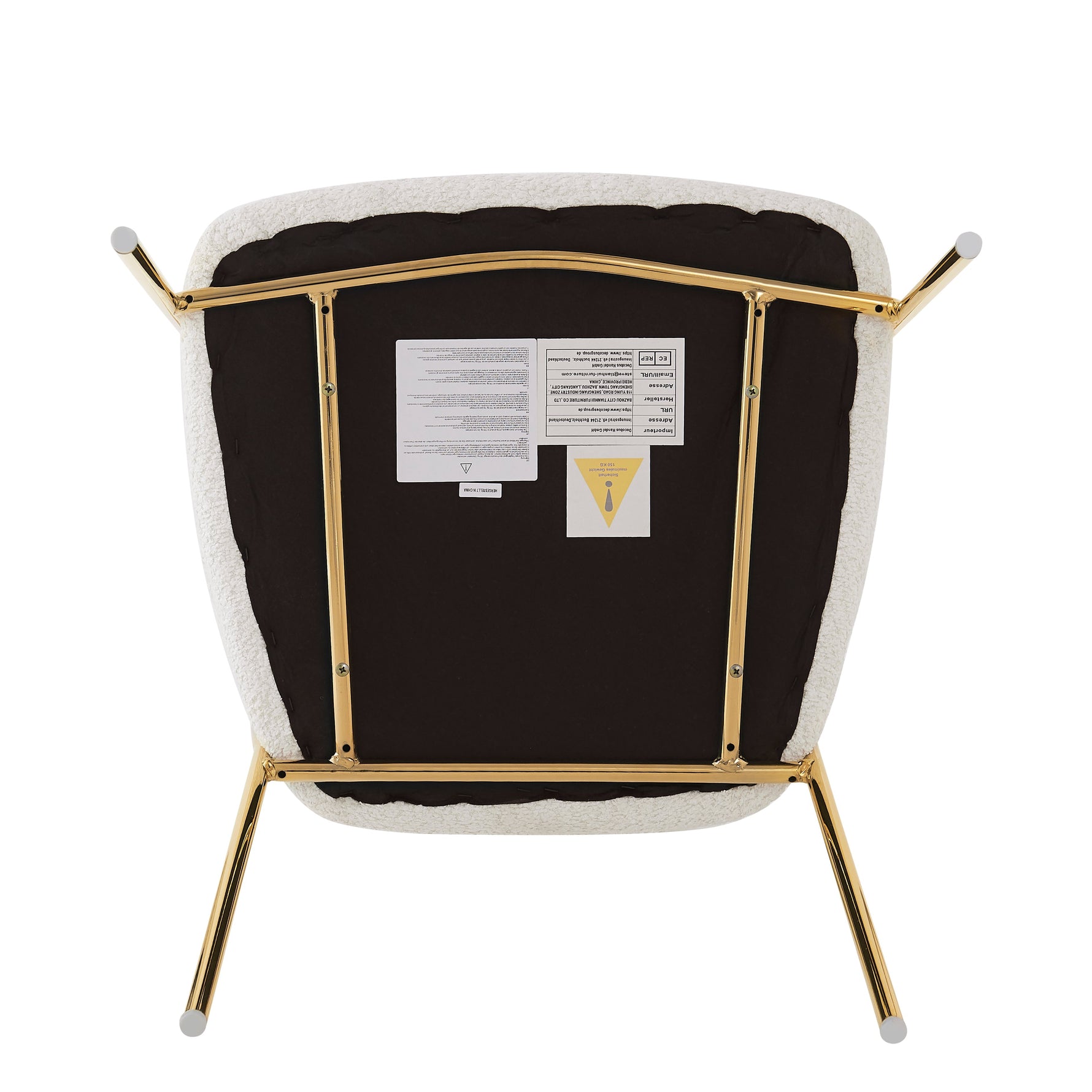 Dining Chair Set of 4 Modern Ergonomic Gold Legs - Beige