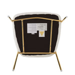 Dining Chair Set of 2 Modern Ergonomic Gold Legs - Beige
