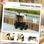 Dog Buggy, Foldable, for Dogs & Cats up to 30kg, Brown