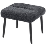 Ottoman Soft Cushion Steel Legs Chenille - Dark Grey