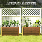 Raised Garden Beds Set of 2 Planters Weatherproof 120x60x60cm Galvanized Steel