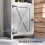 Wooden Garden Shed, Weatherproof, Lockable with Shelves, Light Gray