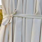 Double Parasol LED, 440 x 256 cm, Hand Crank, Cream White