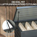 Outdoor Storage Box Weatherproof 4 Wheels 100x62x65cm - Dark Grey