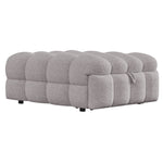 Upholstered Bed 2-in-1 Footstool Pull-Out Single Sofa Teddy Fabric Grey