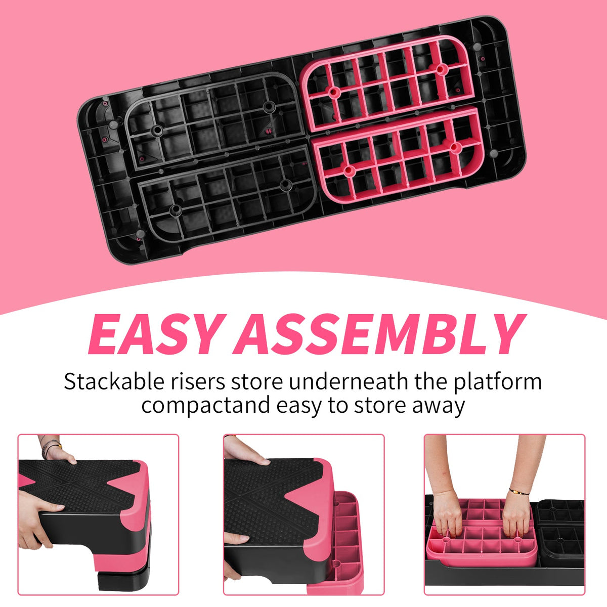 Aerobic Step Platform Adjustable Height 68.5cm Deck 10/15/20cm