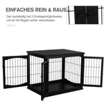 Dog House Table Top Indoor Cage, MDF Metal, Black