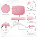 Ergonomic Office Chair, Height Adjustable Armless Swivel, Velvet Pink