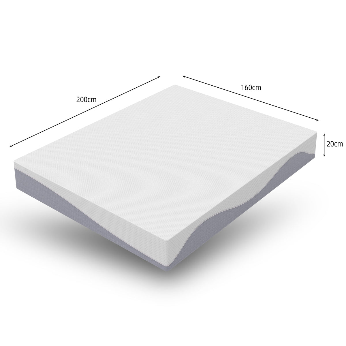 Foam Mattress Comfortable Medium Firmness 160x200 cm Grey/White