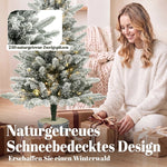 Artificial Christmas Tree 90cm, 50 LED Lights & Snow, Green