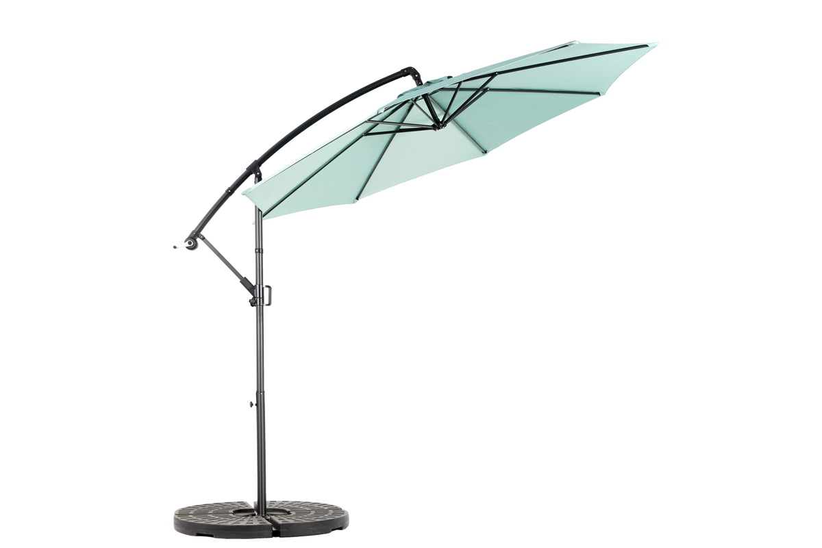 14.8 Ft Double Sided Outdoor Umbrella Rectangular Large with Crank, Light Green