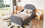 Children's Upholstered Bed 90x200 Hydraulic Storage, Grey Velvet