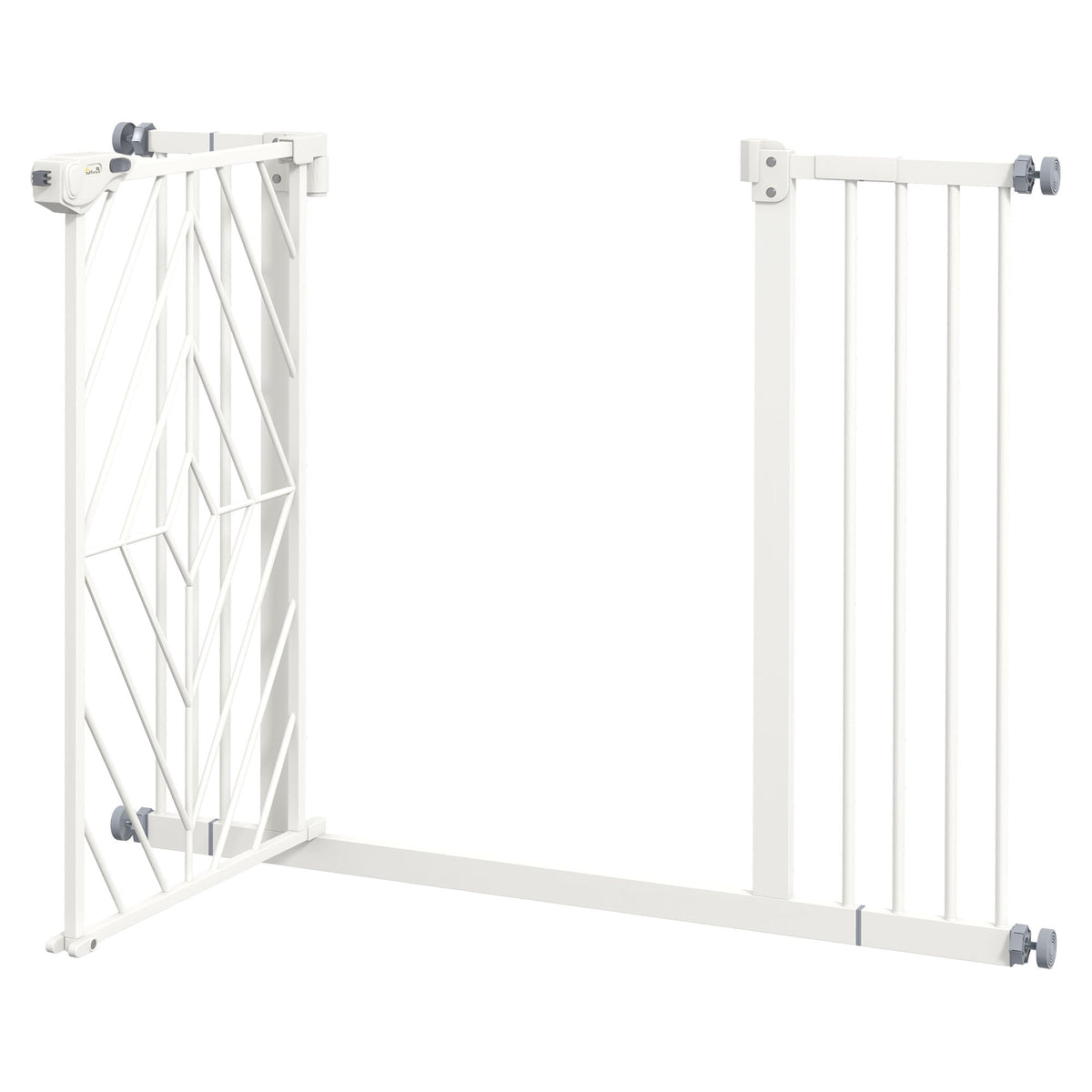 Stair Gate, Automatic Drill-Free Door Barrier, White