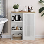 Corner Cabinet with Mesh Doors and Adjustable Shelves, White and Oak