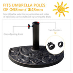 Semi-circular Parasol Base 50x31x32cm Stable Resin/Stainless Steel Bronze