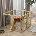 Dog Barrier Safety Gate Foldable 8 Panels Wooden