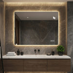 Frameless LED Bathroom Mirror 60x80 cm, Dimmable Anti-Fog, Glass