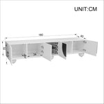 TV Stand 180x40x41.5cm Low Unique Design Modern