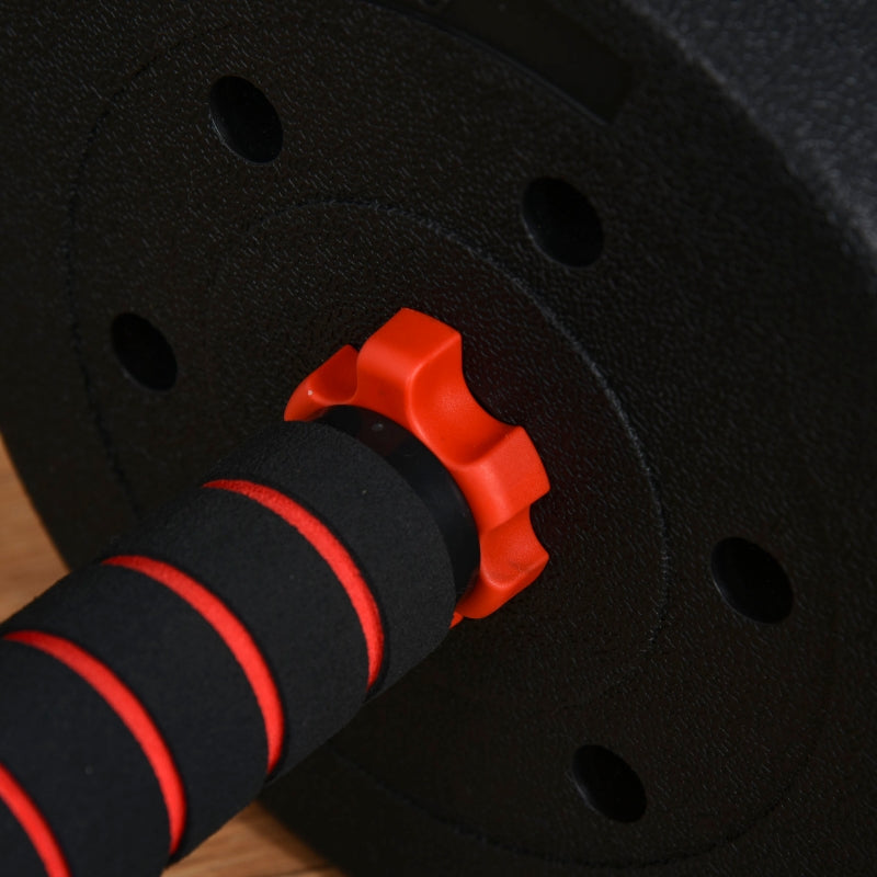 2-in-1 Dumbbell Set Adjustable 25kg Short & Long Barbell