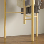 Coat Rack, 6 Hanging Rods, Solid Wood, Natural