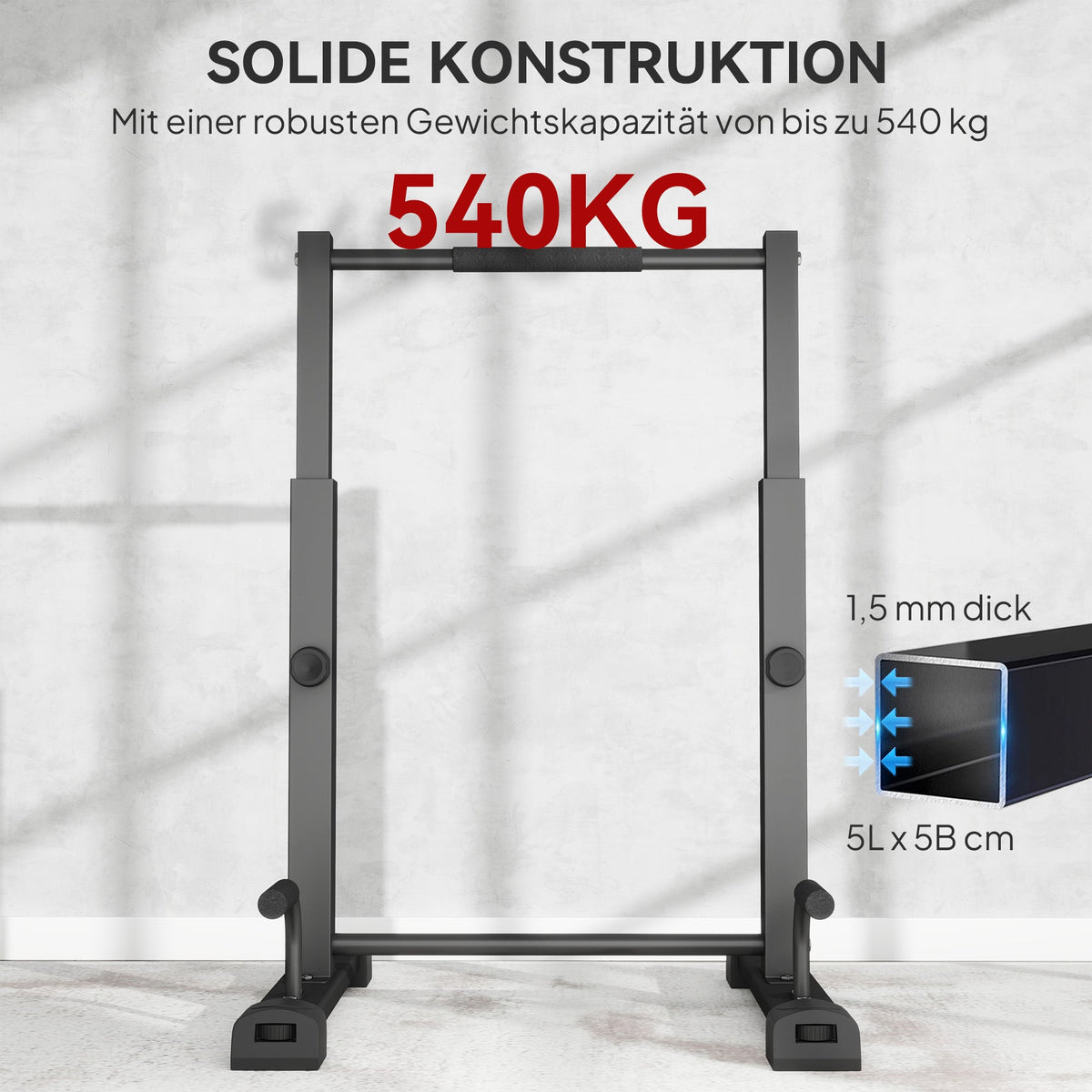 SPORTNOW Dip Bar Dip Station, 540 kg Capacity, Height Adjustable, Steel