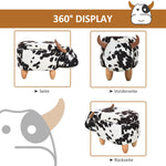 Animal Stool Piglet Upholstered Storage Decorative Black White