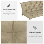 3-Seater Bench Cushion 150x98x8 cm with Ties, Khaki