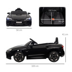 Audi Children's Electric Car with Remote Control and Safety Belt, Black
