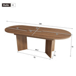 Extendable Dining Table, 140/180 x 90 cm, 6-8 People with Rounded Corners, Walnut
