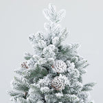 Artificial Christmas Tree, Snow & Pine Cones, Realistic, Flame-Retardant, 183 cm, Green