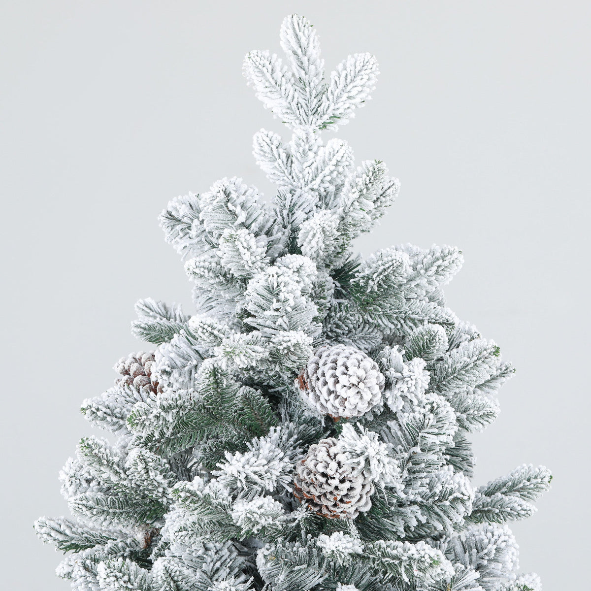 Artificial Christmas Tree, Snow & Pine Cones, Realistic, Flame-Retardant, 183 cm, Green