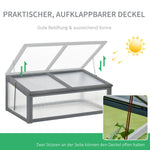 Wooden Cold Frame, Mini Greenhouse, UV Protection, Grey