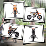 Electric Motorcycle for Children with Music and Training Wheels, 12V, Orange