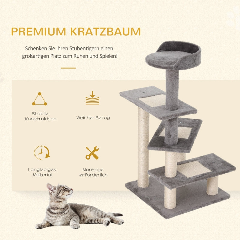 Climbing Tree Cat Tree, 5 Layers, Beige Grey