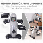 Exercise Bike Pedal Trainer, Mini Bike with LCD Display, Silver
