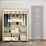 Fabric Wardrobe, Folding, 8 Tiers, Cream White