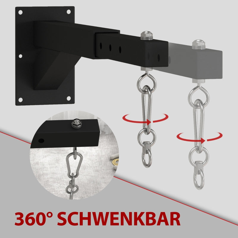 Punching Bag Wall Mount, Adjustable Holder, Steel, Black