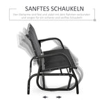 Rocking Chair 3-Seater Garden Swing Sturdy Weatherproof, Metal Black