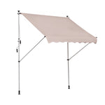 Articulated Arm Awning, Clamp, Height Adjustable 200x150cm, Cream White Aluminum