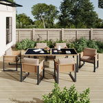 6-Person Garden Dining Set with Armchairs, Polyrattan