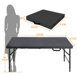 Folding Table 125cm, Portable Heavy Duty, Black