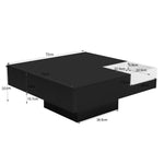 Coffee Table high gloss with removable storage box LED light effect white and black