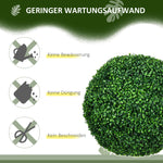 Artificial Boxwood Balls, 50 cm, Set of 2, Plastic