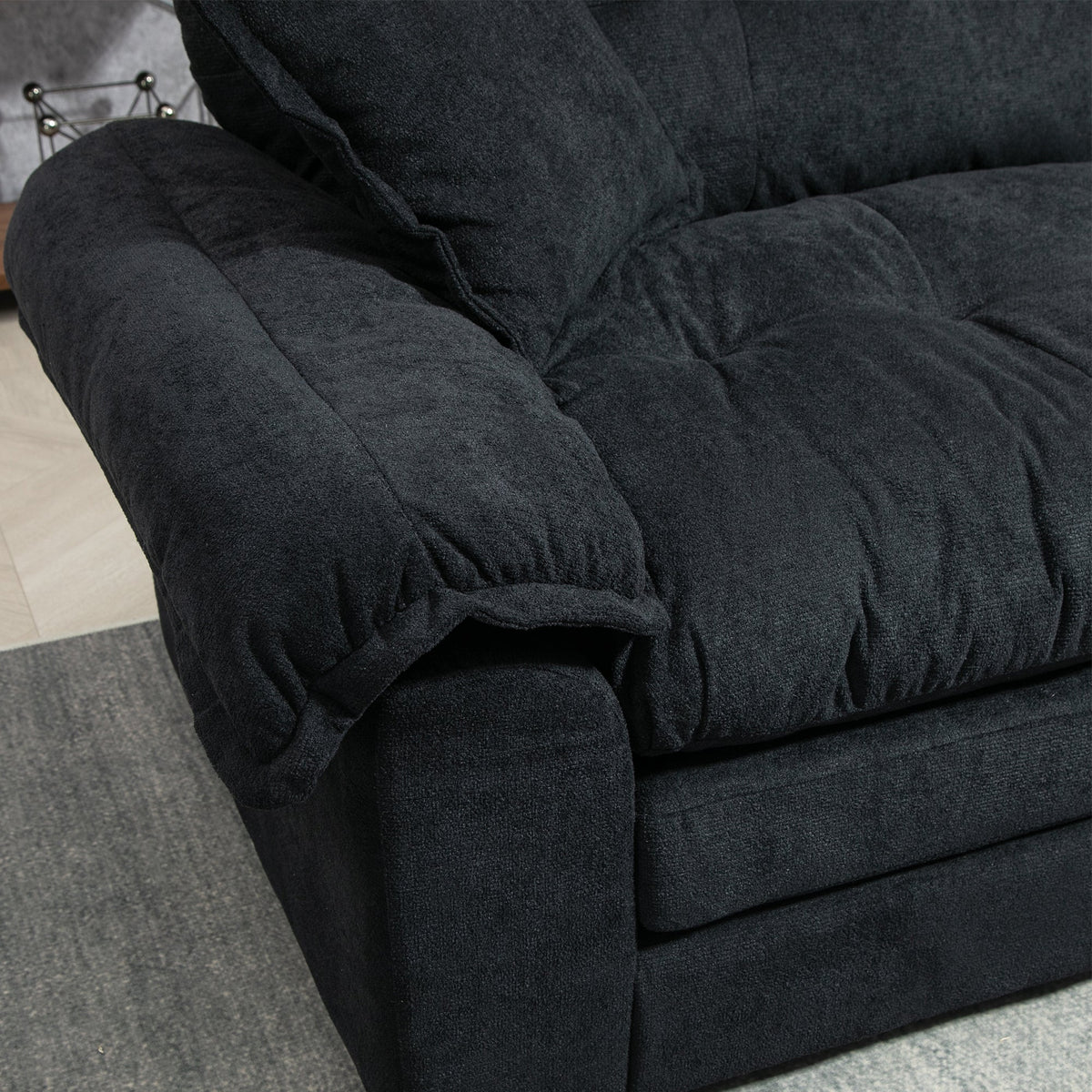Two-Seater Sofa with Double Layer Cushions and Pocket Springs, 213 cm Chenille