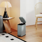 Metal Trash Can with Foot Pedal & Inner Bucket, 5L, Grey