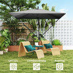 Cantilever Parasol Ø260 cm UV 50+ Water-Repellent, Tiltable, Grey