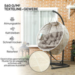 Egg-Shaped Outdoor Hanging Chair, Foldable Swing with Cup Holder, Sand