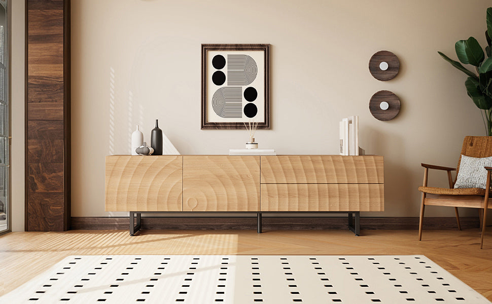 Low TV Cabinet Modern 180cm with Unique 3D Texture